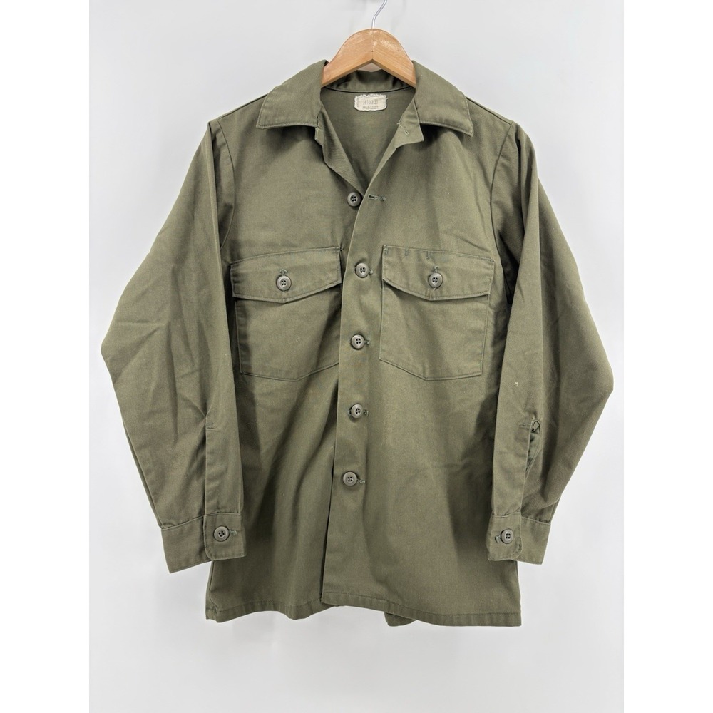 OG 507 Military Durable Press Utility Vintage Vietnam Man's Shirt Worn Patina